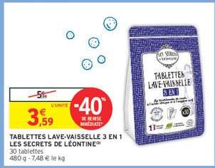 TABLETTES LAVE-VAISSELLE 3 EN 1 LES SECRETS DE LÉONTINE