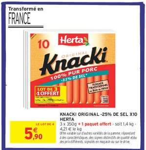 KNACKI ORIGINAL -25% DE SEL X10 HERTA