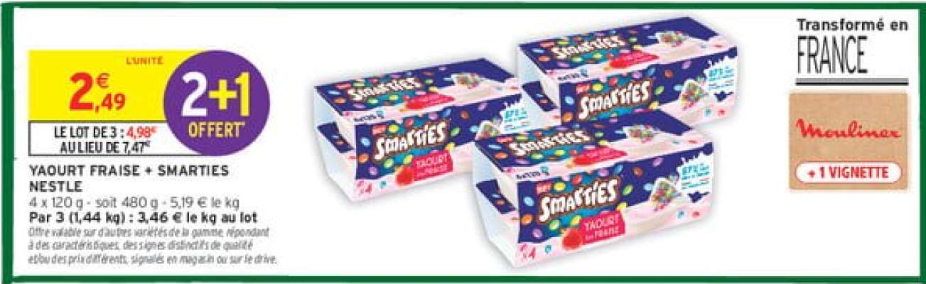 YAOURT FRAISE + SMARTIES NESTLE