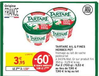 TARTARE Ail & fines herbes pot