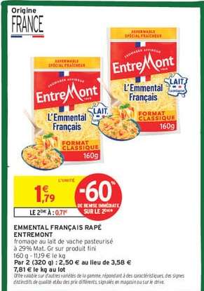 EMMENTAL FRANÇAIS RÂPÉ “ENTREMONT”