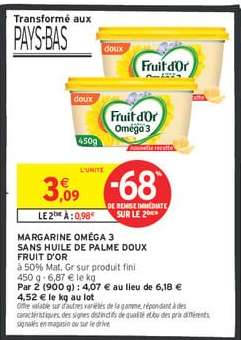 Margarine Oméga 3 Fruit D'or
