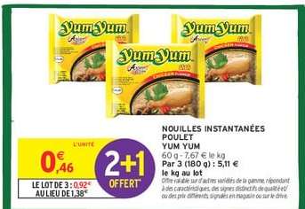 NOUILLES INSTANTANÉES POULET YUM YUM