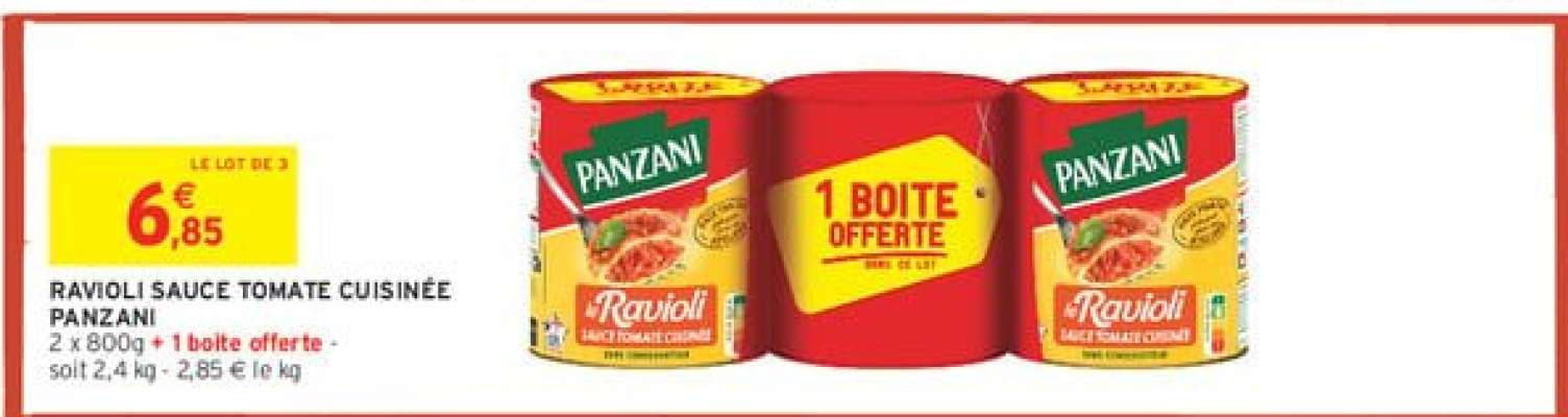 RAVIOLI SAUCE TOMATE CUISINÉE PANZANI