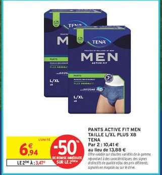 Pants Active Fit Men Taille L/XL Plus X8 Tena