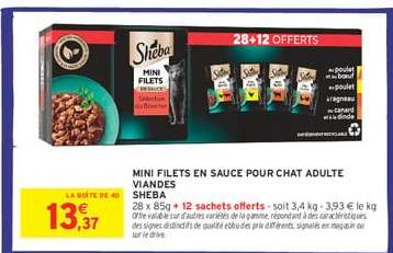 Sheba Mini Filets en Sauce pour Chat Adulte Viandes