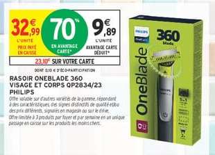 RASOIR ONEBLADE 360 VISAGE ET CORPS QP2834/23 PHILIPS