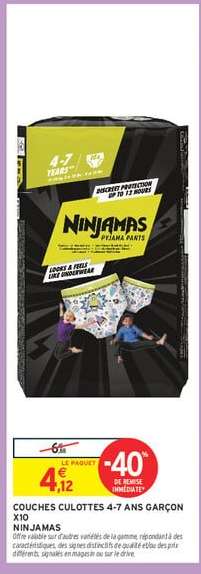 Couches Culottes 4-7 Ans Garçon x10