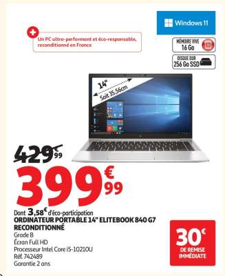 ORDINATEUR PORTABLE 14" ELITEBOOK 840 G7 RECONDITIONNÉ
