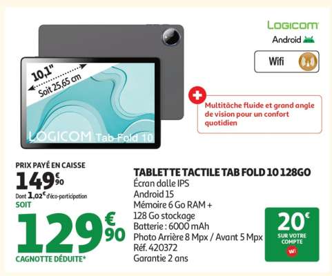 TABLETTE TACTILE TAB FOLD 10 128GO
