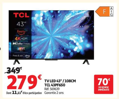 TV LED 43" / 108CM TCL 43PF650