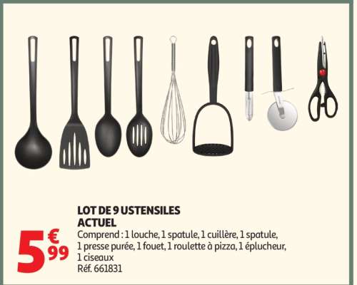 LOT DE 9 USTENSILES ACTUEL