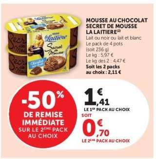 Mousse au chocolat Secret de Mousse La Laitière