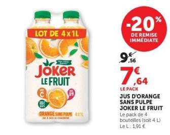 Jus d'orange sans pulpe Joker Le Fruit