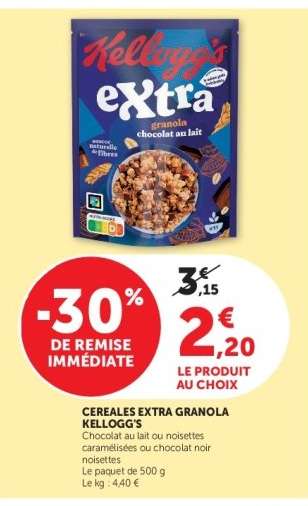 CEREALES EXTRA GRANOLA KELLOGG'S