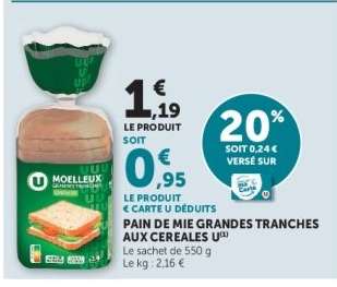 PAIN DE MIE GRANDES TRANCHES AUX CEREALES