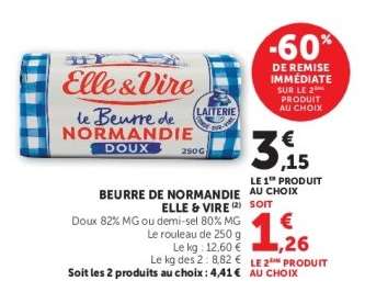 BEURRE DE NORMANDIE ELLE & VIRE