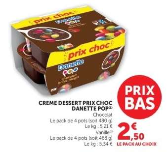 Crème Dessert «Prix Choc» DANETTE POP