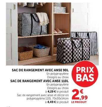 SAC DE RANGEMENT AVEC ANSE 90L / 110L