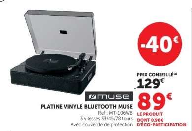 PLATINE VINYLE BLUETOOTH MUSE