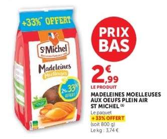 Madeleines Moelleuses aux Oeufs Plein Air St Michel