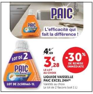 LIQUIDE VAISSELLE PAIC EXCEL 24H