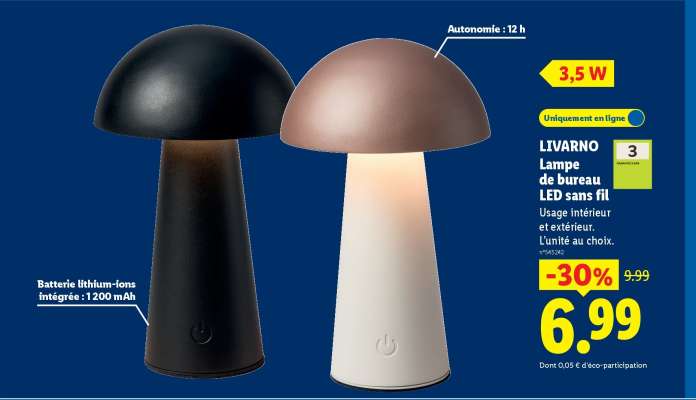 LIVARNO Lampe de bureau LED sans fil