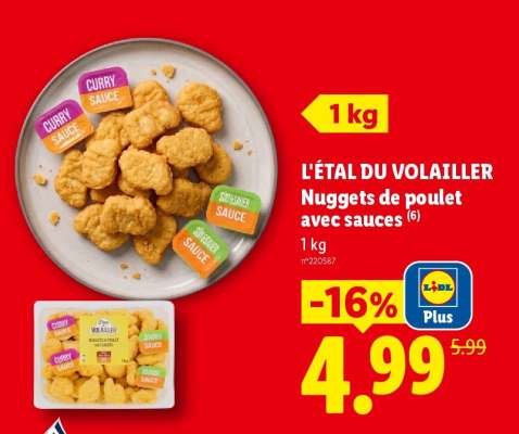 L'ÉTAL DU VOLAILLER Nuggets de poulet avec sauces