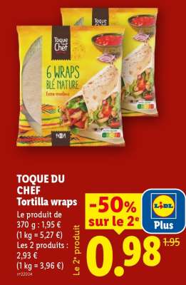 TOQUE DU CHEF Tortilla wraps