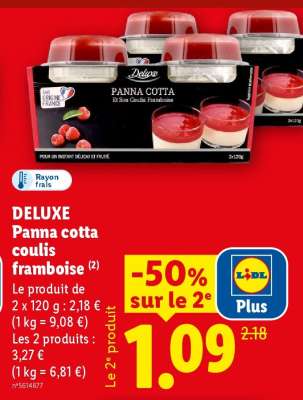 DELUXE Panna cotta coulis framboise