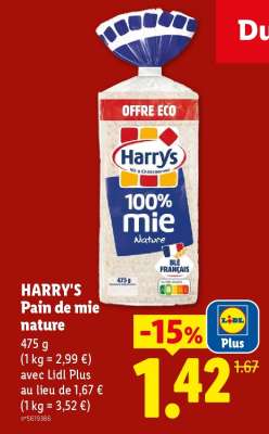 HARRY'S Pain de mie nature
