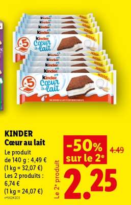KINDER Cœur au lait