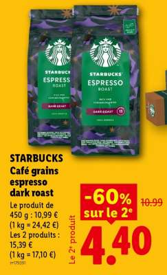 STARBUCKS Café grains espresso dark roast