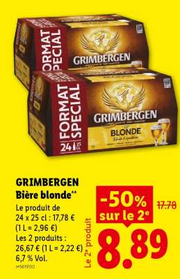 GRIMBERGEN BIÈRE BLONDE