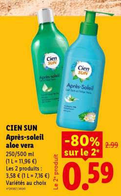 CIEN SUN Après-soleil aloe vera