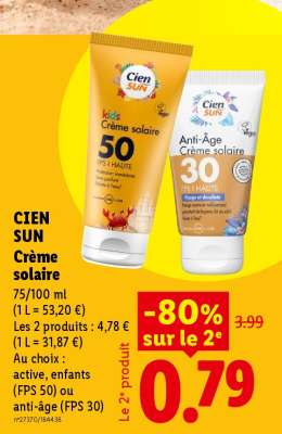 CIEN SUN Crème solaire