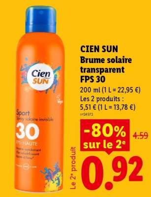 CIEN SUN Brume solaire transparent FPS 30
