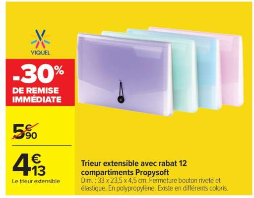 Trieur extensible avec rabat 12 compartiments Propysoft