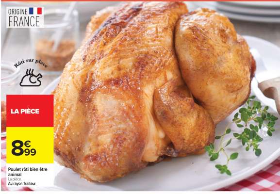 Poulet rôti bien-être animal