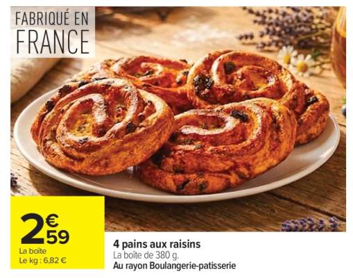 4 PAINS AUX RAISINS