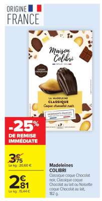Madeleines COLIBRI