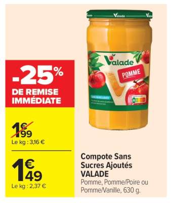 Compote Sans Sucres Ajoutés Valade