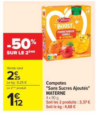 COMPOTES SANS SUCRES AJOUTÉS MATERNE