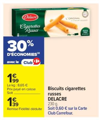 Biscuits cigarettes russes DELACRE