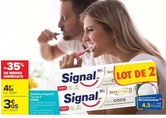 Dentifrice Intégral 8 "Lot de 2" SIGNAL