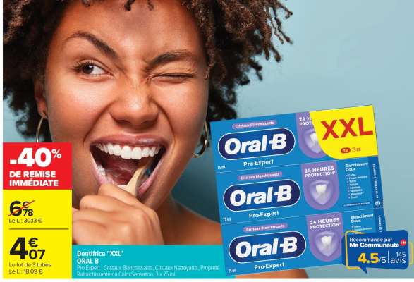 Dentifrice "XXL" ORAL B