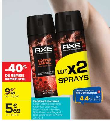 Axe Lot x2 Sprays