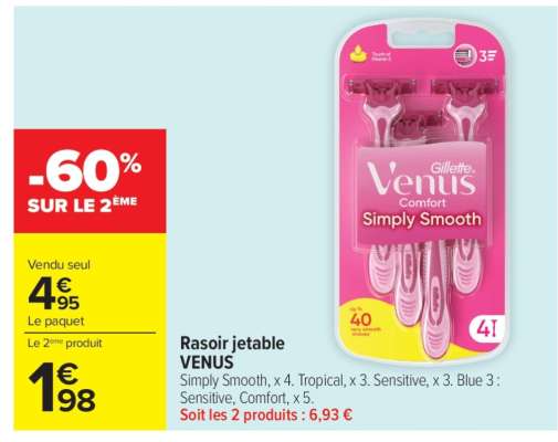 RASOIR JETABLE VENUS