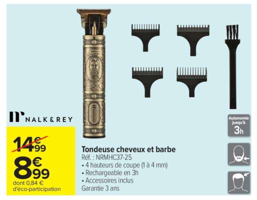 Tondeuse cheveux et barbe