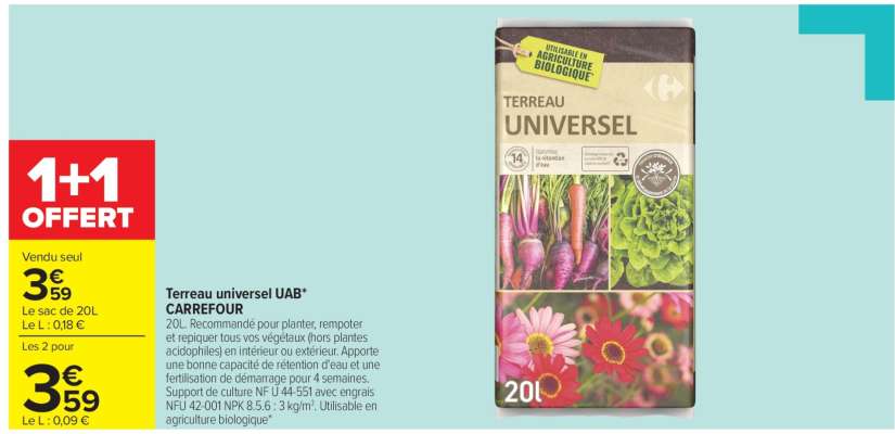 Terreau universel UAB CARREFOUR